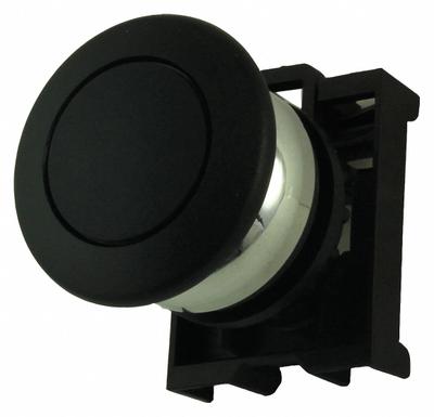 EATON Mushroom Head Push Button: Black, 22 mm Mounting Size, Metallic - Mushroom-Head Push-Button Operators