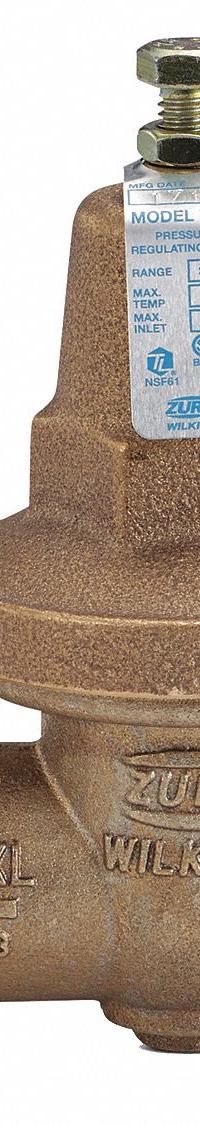 WILKINS Water Pressure Reducing Valve: FNPT x FNPT, 1 in Pipe Size, Bronze, 25 psi to 75 psi (MPN 1-70XL). Key specifications — Brand: WILKINS; Union Type: Single Union; Low-Lead Compliance: Low-Lead Compliant.