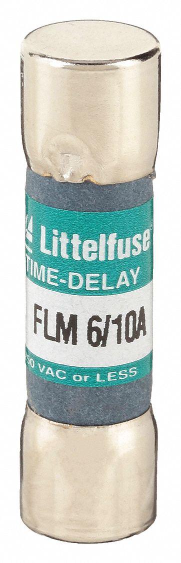 LITTELFUSE Fuse: FLM Series, Midget, Time-Delay, 600 mA, 250 V AC - Time-Delay Cylindrical Fuses