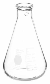 KIMBLE Filtering Flask: 1 L, Colorless, Conical, A, 8 Compatible with Stopper Size (MPN 27070-1000). Key specifications — Shape: Conical; Body Color: Colorless; Brand: KIMBLE; Compatible with Stopper Size: 8; USP Specification: Type I.