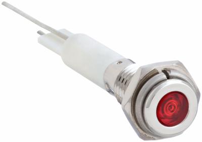 APPROVED VENDOR Flush Panel Light: 6 mm Panel Mounting Hole Dia, LED, Red, Flush Head - LED Indicator Pilot Lights