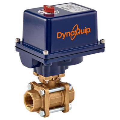 DYNAQUIP CONTROLS Electrically Actuated Two-Way Ball Valve: 1 1/4 in Nominal Valve Size - Bronze Electrically-Actuated Ball Valves