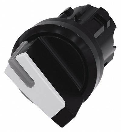 Siemens Short-Handled Selector Switch: 22 mm Panel Mount Size, 2 Positions - Illuminated Selector-Switch Operators