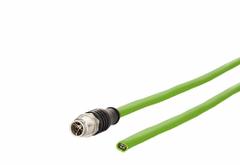 METZ CONNECT Ethernet Cable: Cat6, M12 Male Straight x Bare Wire Straight, 0.5 m Lg, PUR, Green (MPN 142M2X10005). Key specifications — Brand: METZ CONNECT; Cable Jacket Color: Green; End 1 Coding: X; IP Rating: IP6X; Performance Category: Cat6.