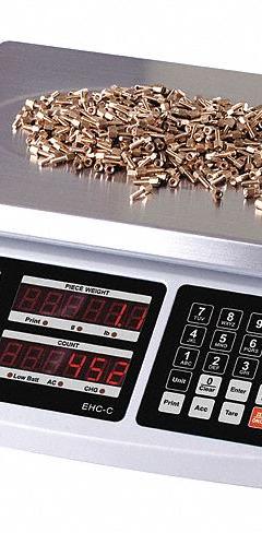 MEASURETEK Shipping Scale: 60 lb Wt Capacity - Imperial, 8 5/8 in Weighing Surface Dp, kg/lb, LED (MPN 12R985). Key specifications — attr1359871: 1 g/0.002 lb; attr1359893: Stainless Steel.