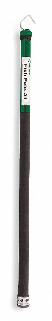 GREENLEE Telescoping Fish Stick: Clip, 2 1/4 in Rod Dia, 50 in to 24 ft, Single Hook End, 24 ft (MPN FP24). Key specifications — attr510723: 50 in to 24 ft; attr546655: 24 ft; attr514943: Clip; attr510732: Telescoping Pole; attr424188: GREENLEE.