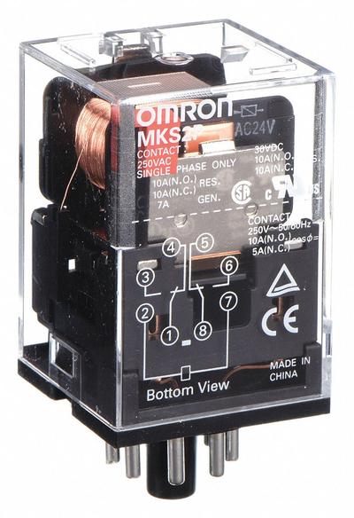 OMRON General Purpose Relay: Socket Mounted, 10 A Current Rating, 24V AC, DPDT - Socket-Mounted Relays