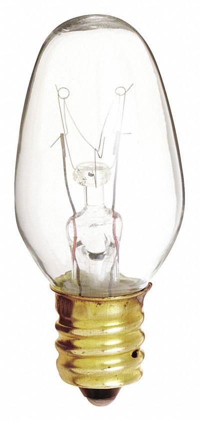 SATCO Incandescent Bulb: Candelabra Screw (E12), Incandescent, (C) Candle, C7 - Candelabra Screw Base (E12) Lamps