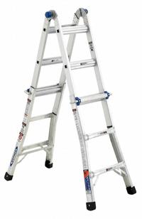 WERNER Multipurpose Ladder: Aluminum, 300 lb Load Capacity, 32 lb Wt, 13 ft Ladder Size, 11 ft (MPN MT-13). Key specifications — Brand: WERNER.