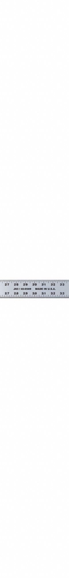 JOHNSON LEVEL Straight Edge: J60, 5 ft, 0.13 in Thick, 1/16 in, Anodized, Black, Semi-Flex, Matte. Key specifications — attr939978: 1/16 in; attr934745: JOHNSON LEVEL; attr944508: Horizontal; attr944509: Anodized; attr939993: Decimal; attr986193: Printed.