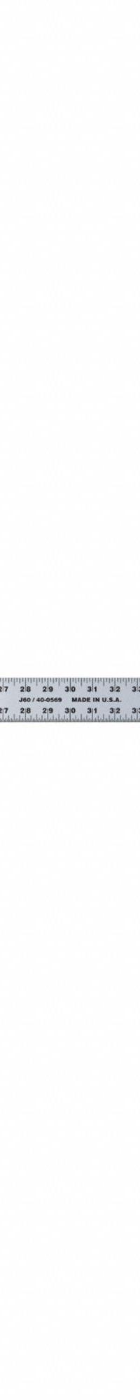 JOHNSON LEVEL Straight Edge: J60, 5 ft, 0.13 in Thick, 1/16 in, Anodized, Black, Semi-Flex, Matte. Key specifications — attr939978: 1/16 in; attr934745: JOHNSON LEVEL; attr944508: Horizontal; attr944509: Anodized; attr939993: Decimal; attr986193: Printed.