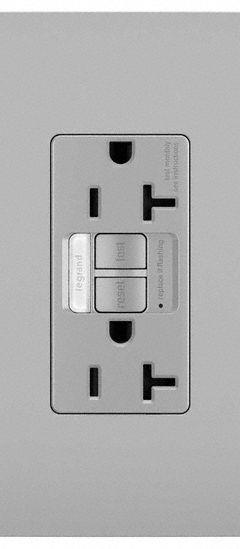 LEGRAND GFCI-USB: Duplex, 5-20, Gray, GFCI, 125V AC, 20 A, 2 Pole / 3 Wire (MPN 2097NTLTRGRY)