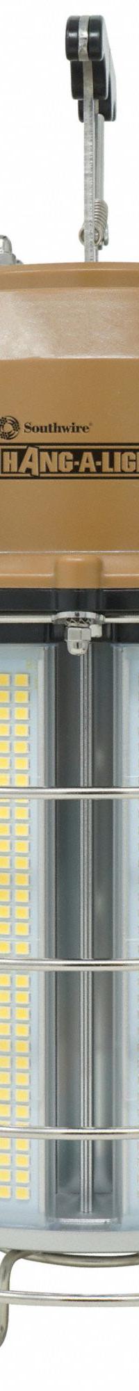 SOUTHWIRE Overhead Light: LED, Corded, LED Overhead, 35 ft Power Cord Lg, 1 ft String Overall Lg (MPN T60100W35). Key specifications — Plug Type: Straight Blade; Includes Bulb: Yes; Brand: SOUTHWIRE; Color Temperature: 5000K; Job Light Type: LED Overhead; Lighting Technology: LED; NEMA Plug Configuration: 5-15P; Operating Voltage: 120 to 277V AC.