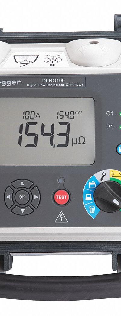 MEGGER Micro Ohmmeter: 0.1 ohm to 2 ohm, CAT IV 600V, Digital, No Output, IP54 - Milli- & Micro-Ohm Meters