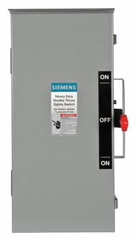 SIEMENS Safety Switch: Non-Fusible, 60 A, Three Phase, 600V AC, Galvanized Steel, Indoor/Outdoor (MPN DTNF362R). Key specifications — attr867131: SIEMENS.