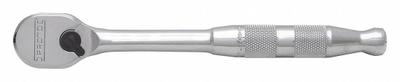PROTO Hand Ratchet: Pear, Reversible, 5 in Overall Lg, Chrome, 4° Min Arc Swing - Standard-Head Ratchets
