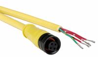 Cordset: 1/2"-20 Female Straight x Bare Wire, 3 Pins, Yellow, PVC, 12 ft Cable Lg, 22 AWG Wire Size (MPN 703000D02F120). Key specifications — Brand: BRAD HARRISON; Cable Jacket Color: Yellow; IP Rating: IP68; Wire Size: 22 AWG.