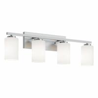 Decorative Vanity: Satin Nickel, 60 W, 120V AC, Dimmable, 22 in Lg, 5 1/2 in Wd, 8 3/4 in Ht (MPN LEOV3109MBSN). Key specifications — Mounting Location: Wall; For Bulb Type: A19; Brand: AFX INC.; Voltage: 120V AC; Housing Finish/Housing Color (Broad): Satin Nickel.