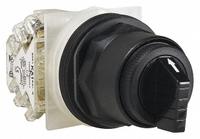 SCHNEIDER Selector Switch: 30 mm Panel Mounting Size, 3 Positions, Extended Lever, 1NO/1NC (MPN 9001SKS42FBH21). Key specifications — AC Contact Rating: 6 A @ 120 V; Action: Maintained/Maintained/Maintained; Cam: B; DC Contact Rating: 0.1 A @ 600 V; Hazardous Location Specification: Not Rated; Operator Head Material: Polycarbonate; Operator Head Type: Long-Handled Knob; Operator Illumination: Non-Illuminated.