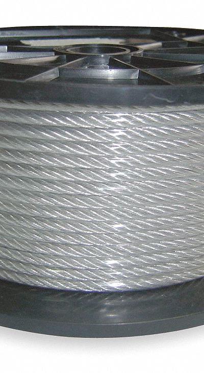 APPROVED VENDOR Wire Rope: Vinyl - UV-Resistant Vinyl-Coated Wire Rope