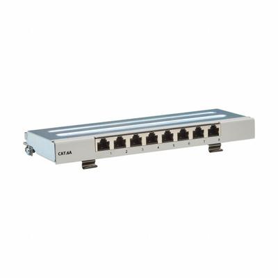 EATON TRIPP LITE Patch Panel: 8 Ports, Flat, 110 IDC/Krone IDC, Front Numbered, Shielded - DIN Rail-Mount Modular Patch Panels