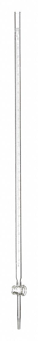 KIMBLE Straight Bore Buret: 25 mL, A, 614 mm, ±0.03 mL, 0.1 mL Inc - Class A Glass Burets