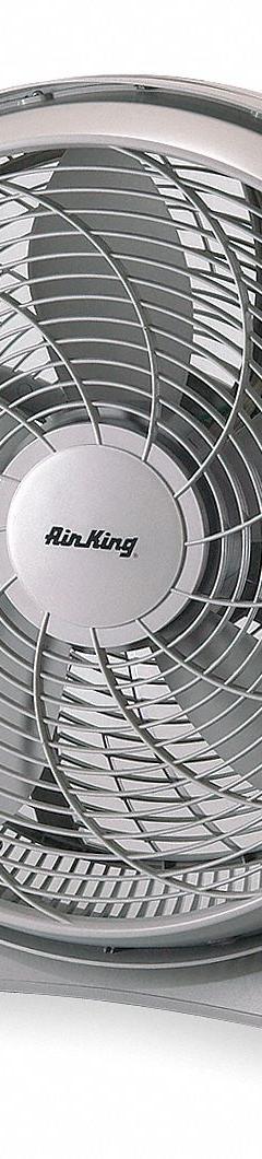 AIR KING Cooling Fan: 20 in Blade Dia, Non-Oscillating, 3 Speeds, 24 3/4 in Ht, 6 3/4 in Wd (MPN 9500). Key specifications — Brand: AIR KING; Number of Speeds: 3; Product Type: Cooling Fan; Blade Material: Polypropylene; Voltage: 120V AC; Application: Home and Office.