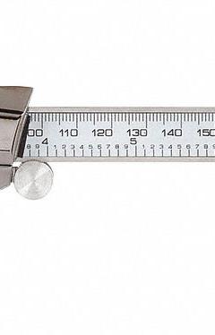 GENERAL Fractional-Display Digital Caliper: 0 in to 6 in /0 mm to 153 mm, 0.1 in (Lower Scale) (MPN 147). Key specifications — attr1184648: +/- 0.02 mm; attr1184649: 0.0005 in/0.01 mm; attr1184654: Depth; attr1184692: GENERAL.