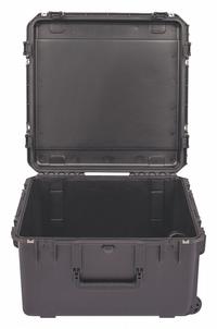SKB Protective Case: 22 1/2 in x 22 1/2 in x 12 1/2 in Inside, No Foam, Black, 2 Wheels, 21 lb Wt (MPN 3I-2222-12BE). Key specifications — Handle Style: Telescoping; Brand: SKB; Case Closure Type: Latches.