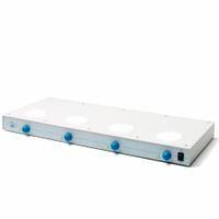 VELP SCIENTIFIC Magnetic Stirrer: US Std Plug Type, 4 Positions, Rectangular, Stainless Steel (MPN F204A0168). Key specifications — Brand: VELP SCIENTIFIC; Display Type: Analog; Product Type: Illuminated Magnetic Stirrer; Voltage: 100/240V; Plug Type: US Standard.