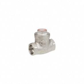 SHARPE Check Valve: Swing, 2-Way, Inline Valve Body, 1/2 in Pipe Size, Socket x Socket - Stainless Steel Inline Swing Check Valves