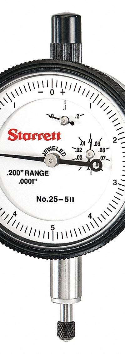 STARRETT Dial Indicator - Balanced Reading Back Lug Dial Indicators