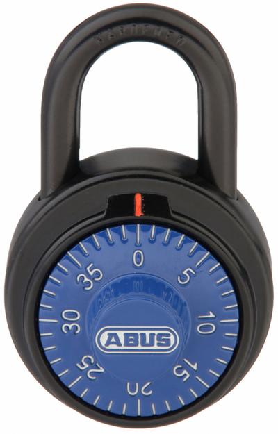 ABUS Combination Padlock: Dial Combo, Black, Steel, Std Shackle - Standard Shackle Combination Padlocks