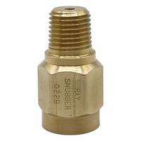 RAY Pressure Gauge Snubber: Brass, Piston, Brass NPT, 5,000 psi Max. Pressure, 3 Pistons (MPN 022B). Key specifications — Snubber Type: Piston; Connection Type: NPT; Brand: RAY; Material: Brass; Compatible Liquids and Gases: Air.