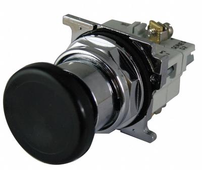 EATON Mushroom Head Push Button: Non-Illuminated, Mushroom Head Profile, Metallic - Mushroom-Head Push Buttons