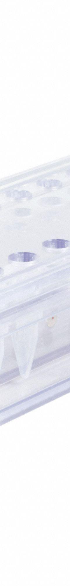 Mag Bead Separation Rack: 14 3/4 in Overall Wd, 3 3/4 in Overall Ht, 6 3/4 in Overall Lg, PETG (MPN MAGBEAD520). Key specifications — Material: PETG; Mounting Location: Benchtop; Color: Clear; Product Type: Magnetic Bead Separation Racks; Total Holding Capacity: (20) Tubes; Brand: POLTEX.