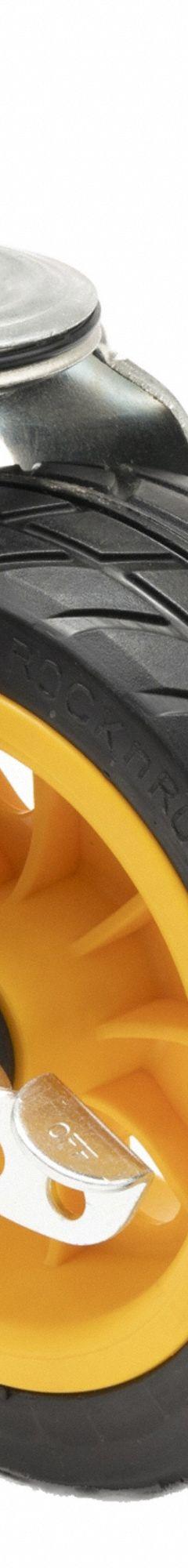 ROCK N ROLLER Caster: 500 lb Load Capacity, Aluminum/Rubber/Steel, Yellow, RCSTR8X3, 1 PR. Key specifications — Features: All-terrain R-Trac ™ casters offer a cushioned ride akin to pneumatic tires, featuring a built-in locking brake for added stability. They boast minimal rolling resistance, lightweight construction, and no-flat capabilities.; Compatible Grainger Part Number: 846N25; Manufacturer Part Number: RCSTR8X3; Accessory Type: Caster; Compatible with Product Type: Rock N Roller Multi-Carts.
