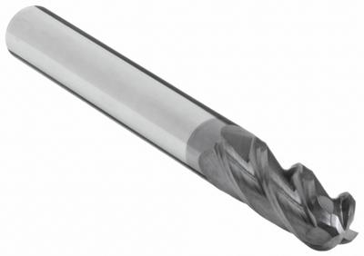 APPROVED VENDOR Ball End Mill: Carbide, AlTiN Coated, 4 Flute, 12 mm Mill Dia, 25 mm LOC - General Purpose Carbide Ball End Mills