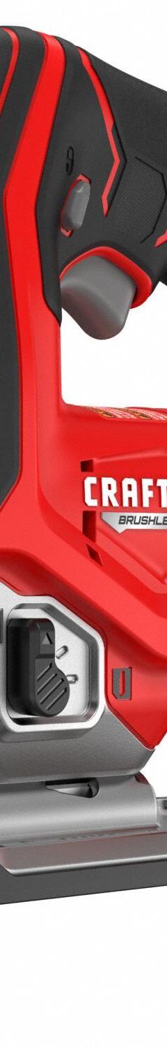 CRAFTSMAN Jigsaw: Top Handle, T-Shank/U-Shank, Straight Stroke, 3,200 stroke/min Stroke Rate - Max (MPN CMCS650B). Key specifications — attr1170165: Top Handle; attr1170166: T-Shank; attr1170167: Straight; attr1170168: Brushless.