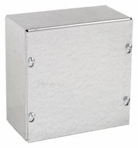 WIEGMANN Enclosure: Steel, 24 in x 24 in x 4 in, NEMA 1, Solid Cover, Screw On, Galvanized (MPN SC242404GNK). Key specifications — Brand: WIEGMANN; Closure Method: Screws; Knockouts: Not Included.