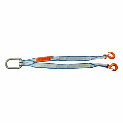 LIFT-ALL Bridle Web Sling: Type 3, Polyester, 1 Plies, 6 ft Sling Lg, 10 in Eye Lg - Protected-Edge Two-Leg Bridle Web Slings