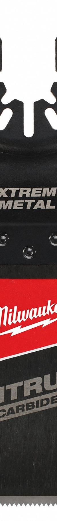 MILWAUKEE Oscillating Tool Blade: 1 3/8 in Blade Wd, 4 3/16 in Overall Lg, Fast Cutting, 10 PK (MPN 49-25-1569). Key specifications — attr1097473: Extreme Metal; attr1097476: MILWAUKEE; attr1097456: Fast Cutting.