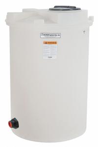 SNYDER INDUSTRIES Storage Tank: Single Wall, Vertical, 150 gal, Closed Top, 3/16 in Wall Thick, HDPE (MPN 5710100N97207). Key specifications — Construction Material: HDPE; Brand: SNYDER INDUSTRIES.