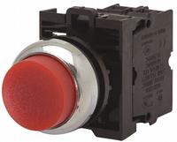 EATON Illuminated Push Button: Illuminated, Extended Profile, Non-Metallic, 22 mm, 1NO/1NC (MPN M22-DLH-R-K11-230R). Key specifications — Brand: EATON; Action: Momentary; Series: M22; Push Button Material Type: Non-Metallic.