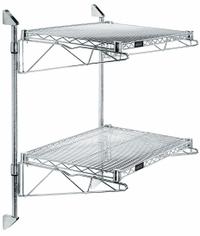 APPROVED VENDOR Wire Wall Shelf: 60 in x 18 in, 2 Shelves, 150 lb Load Capacity per Shelf, Direct (MPN GACB18-34-1860S). Key specifications — Mounting Mechanism: Direct; Material: Aluminum; Finish: Unfinished; Color: Silver; Brand: APPROVED VENDOR.