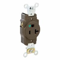LEVITON Plugs and Receptacles: Hospital Grade, Single, 5-20R, Brown, 125V AC, 20 A, 2 Pole / 3 Wire (MPN 8310)