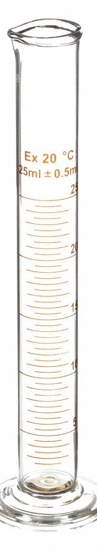 APPROVED VENDOR Graduated Cylinder: 25 mL, To Deliver (TD), 0.5 mL Graduation Increments - mL (MPN 5YHX9). Key specifications — Brand: APPROVED VENDOR; Closure Included: No; Includes: Spout.