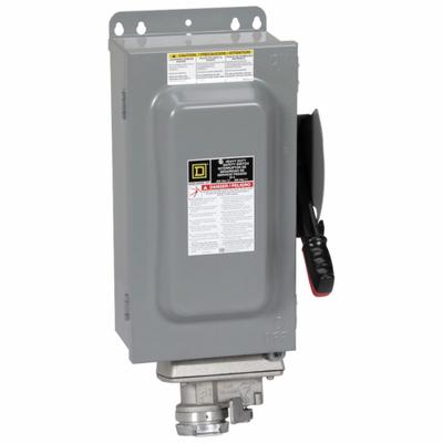 SQUARE D Safety Switch: Fusible, 30 A, Three Phase, 600V AC, Galvanized Steel - Fusible Safety Switches