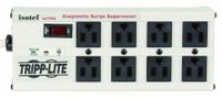 TRIPP LITE Outlet Strip: 8 Outlets, 12 ft Cord Lg, 3,840 J Rated Energy, 12 A Current, UL 1449, Gray (MPN ISOBAR 8 ULTRA). Key specifications — Brand: TRIPP LITE; Mounting Style: Keyhole.