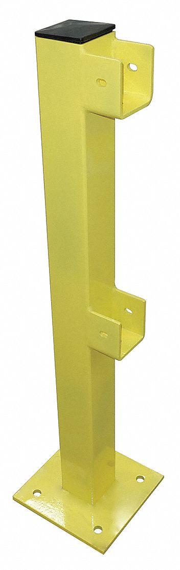 APPROVED VENDOR End Post: 4 in Post Wd, End, 4 in Post Dp, 2 Rail Levels, Rubber Caps - Lift-Out Guardrail Posts